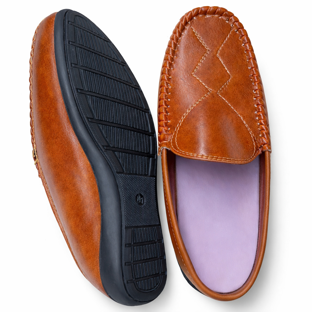 Quality Men Brown Leather Slip On Loafers